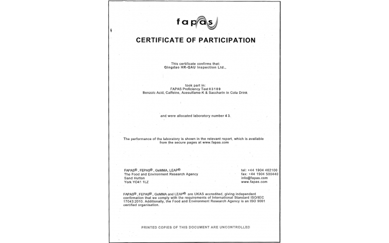 UK FAPAS Capability Verification